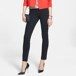 Paige black Los Feliz slim pants with leather trim - size 28